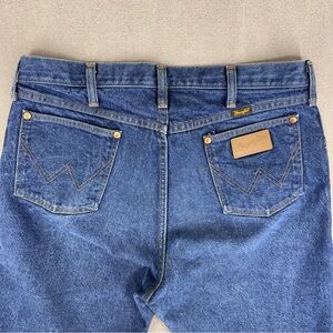 Vintage Wrangler Jeans Mens Tag 36x36 (Fit 35x35) Blue Cowboy Cut Western USA